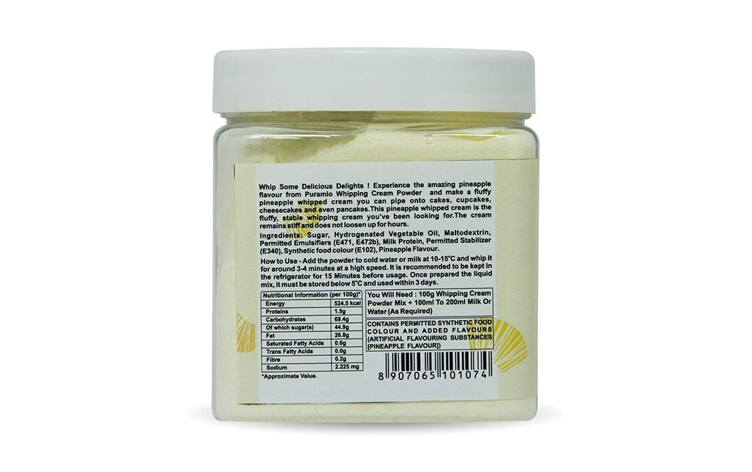 Puramio Whipping Cream Powder (Pineapple)   Plastic Jar  250 grams